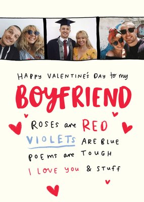 Photo Upload Valentine's Day Card for Boyfriend I love you and Stuff
