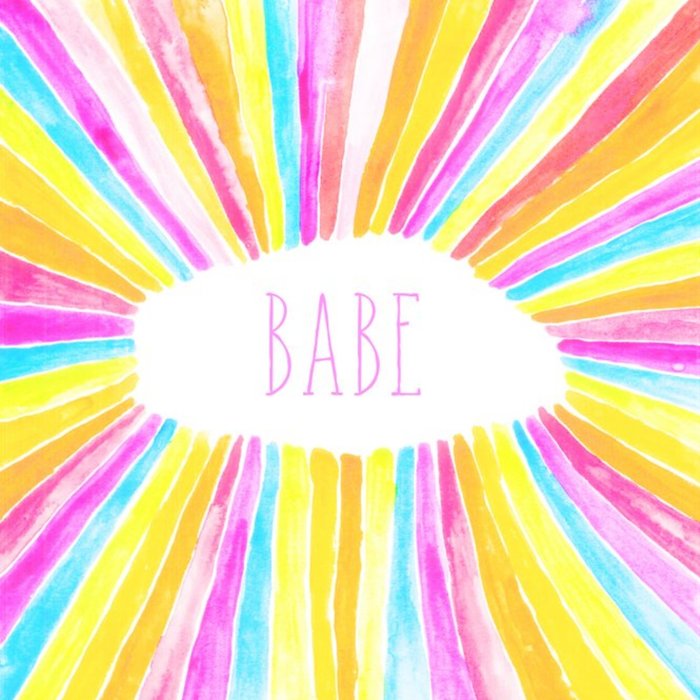 Rays Of Colour Babe Personalised Greetings Card
