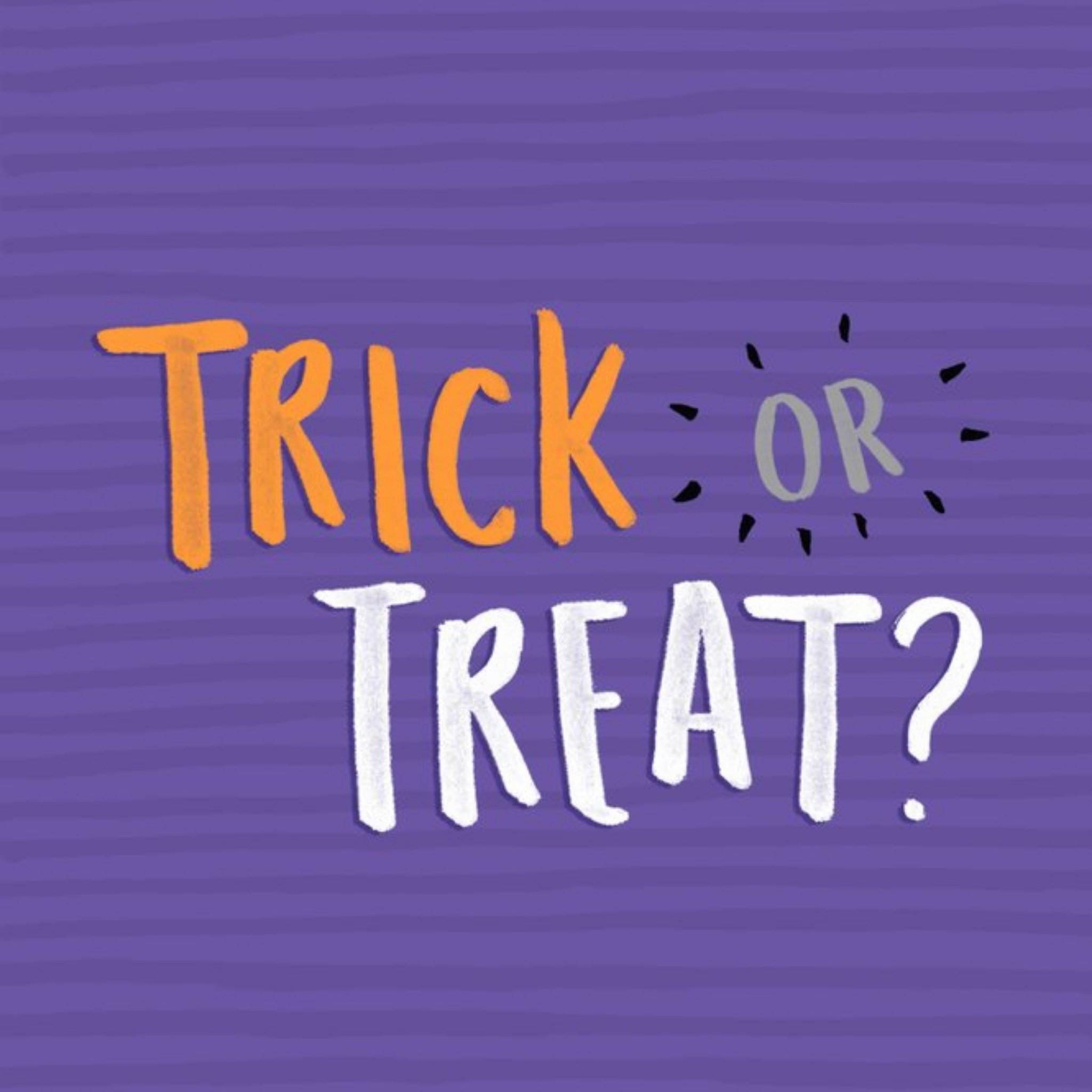 Bright Purple Trick Or Treat Halloween Card, Square