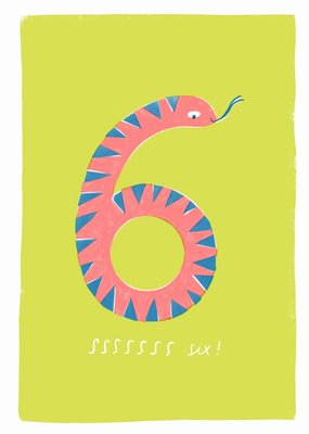 Jess Rose Illustration Cute Snake Sssssss Six Baby Sixth Card