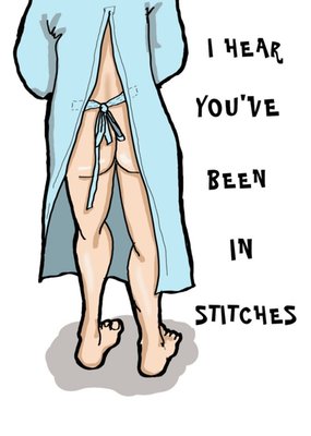 Karen Flanart Illustration Irish Stitches Operation Funny Card