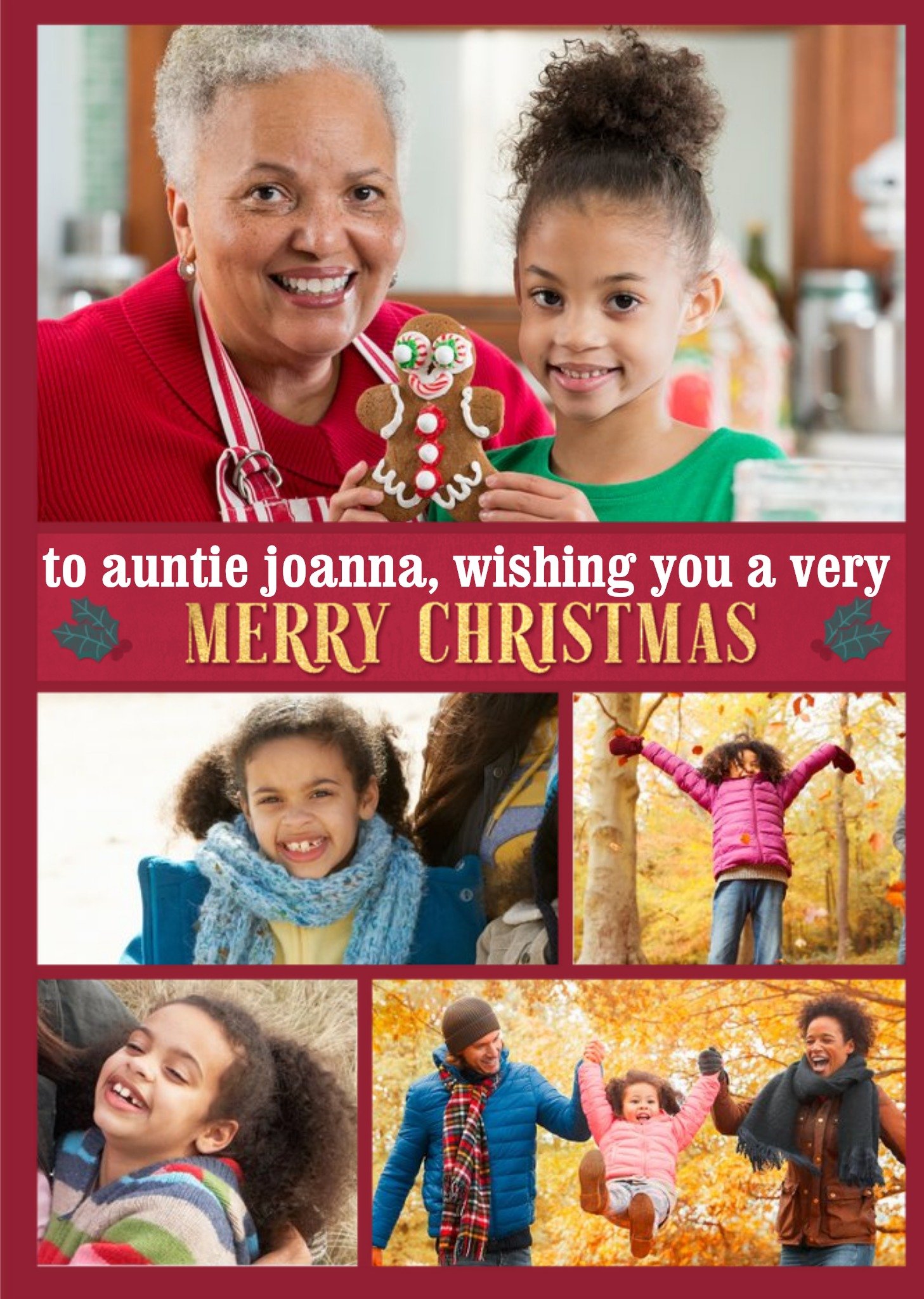 Multiple Photo Upload Christmas Card For Auntie Ecard