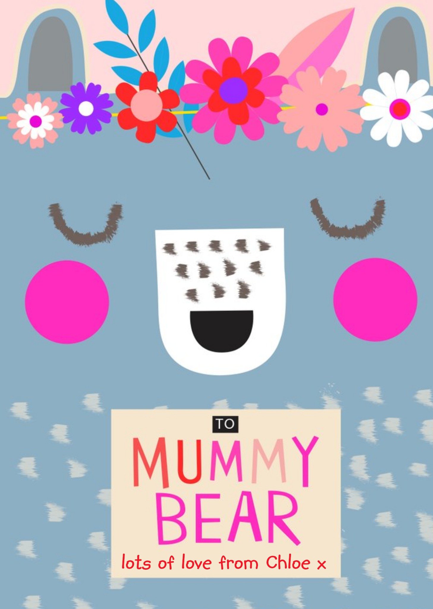 Moonpig Mother's Day Card - Mummy Bear - Cute Illustration Ecard