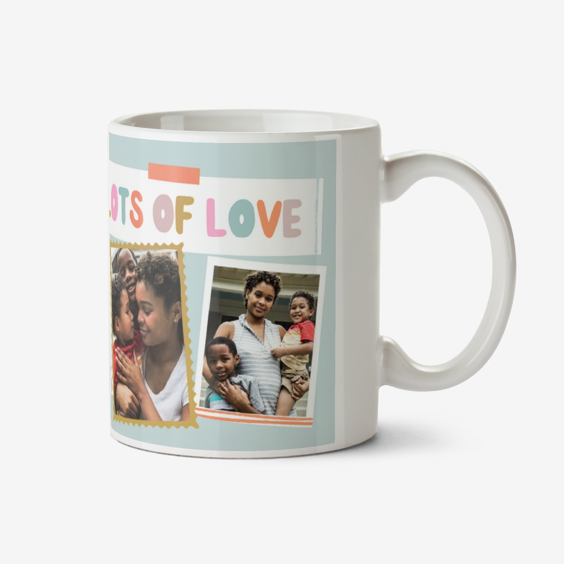 Illustrated Rainbow Five Photo Upload Lots Of Love Mug Ceramic Mug