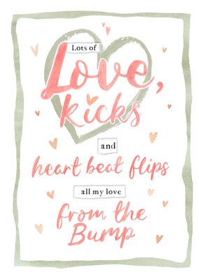 Hand Painted Typography With Hearts And A Border Valentine's Day Card