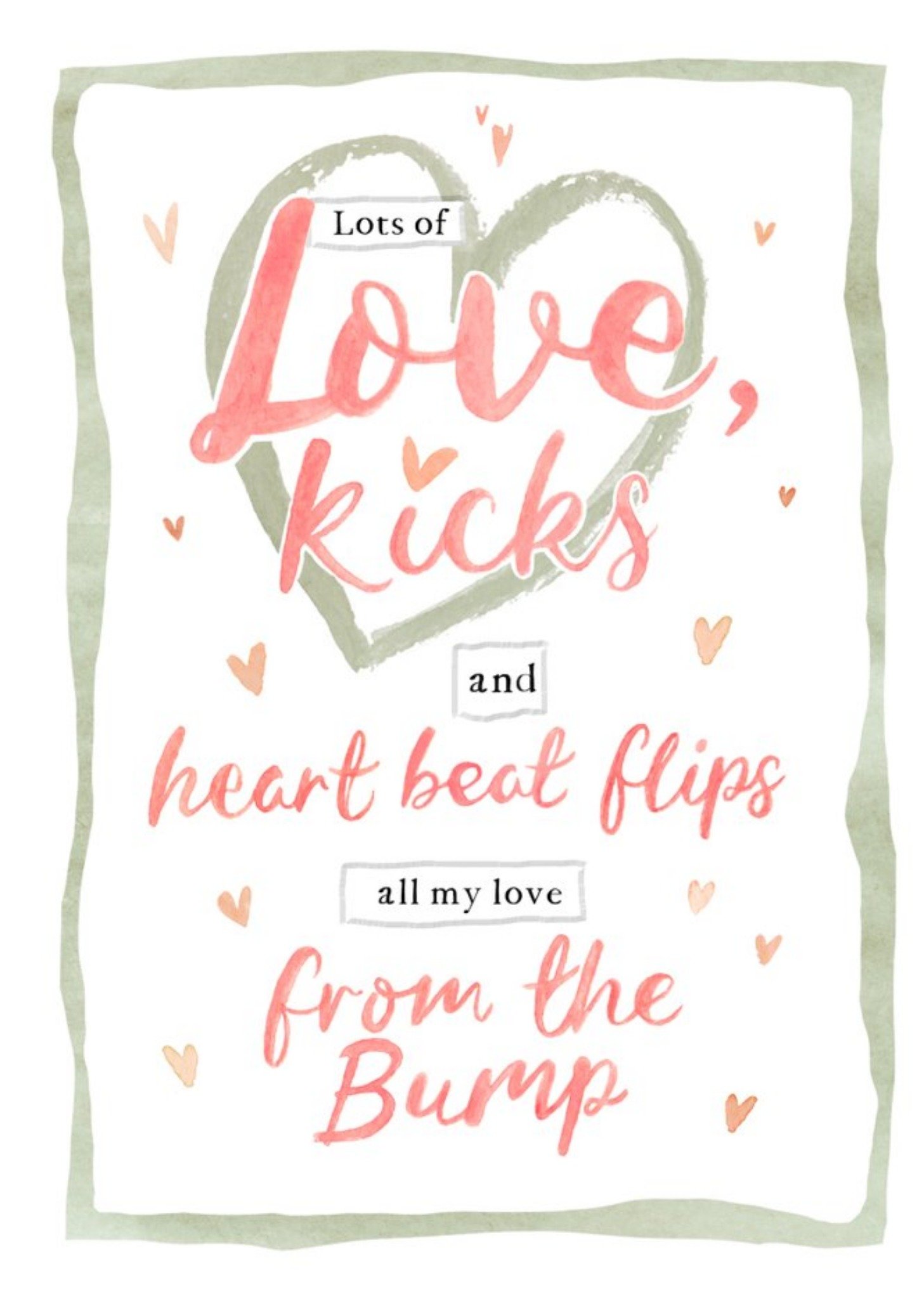 Hand Painted Typography With Hearts And A Border Valentine's Day Card Ecard