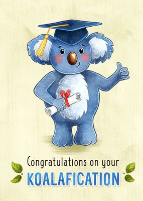 Illustration Of A Koala Wearing A Mortarboard Hat Graduation Card