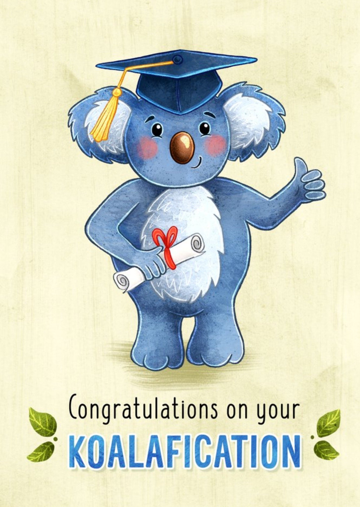 Moonpig Illustration Of A Koala Wearing A Mortarboard Hat Graduation Card Ecard