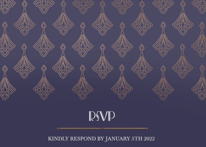 Art Deco Geometric Pattern Wedding RSVP Card