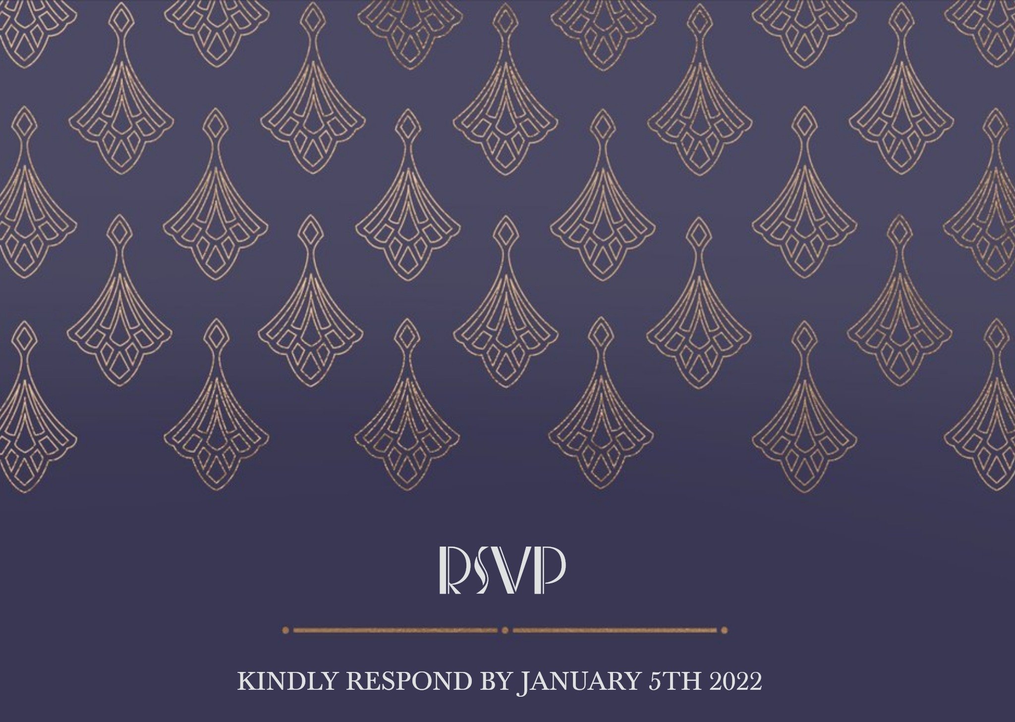 Moonpig Art Deco Geometric Pattern Wedding Rsvp Card, Standard