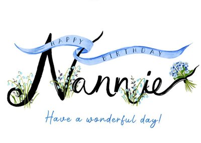Katie Hickey Illustration Nannie Floral Arty Senior Birthday Card