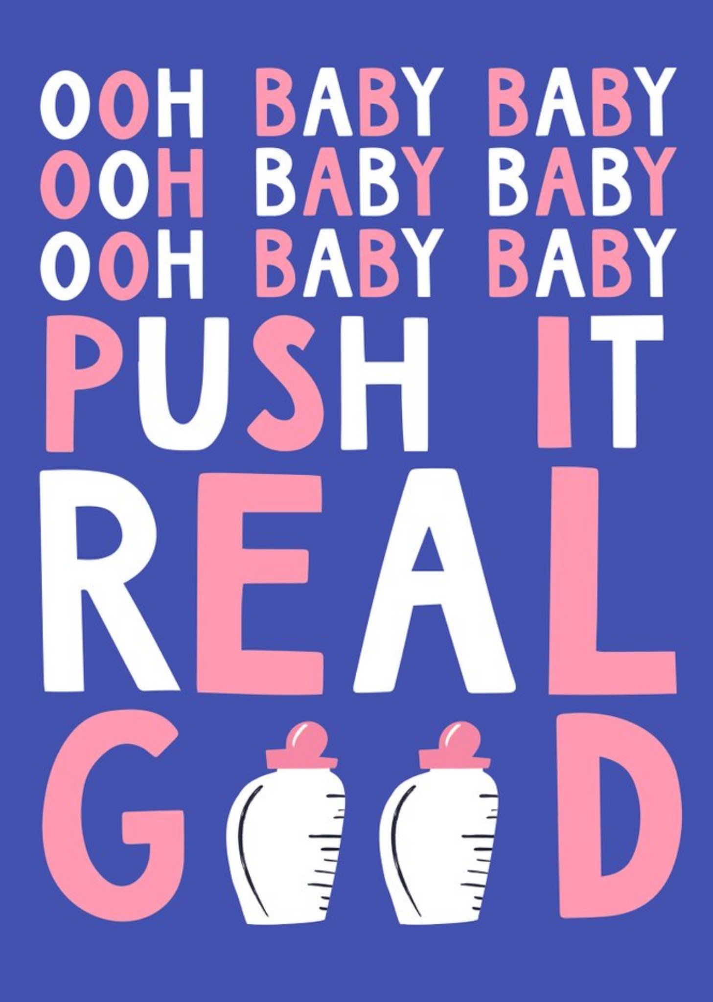 Moonpig Funny Typographic Ooh Baby Baby Card, Large