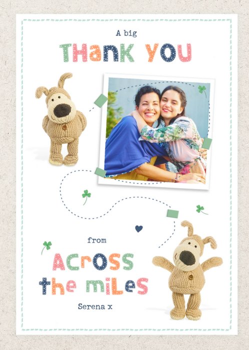 Boofle Thank You Across The Miles Photo Upload Card