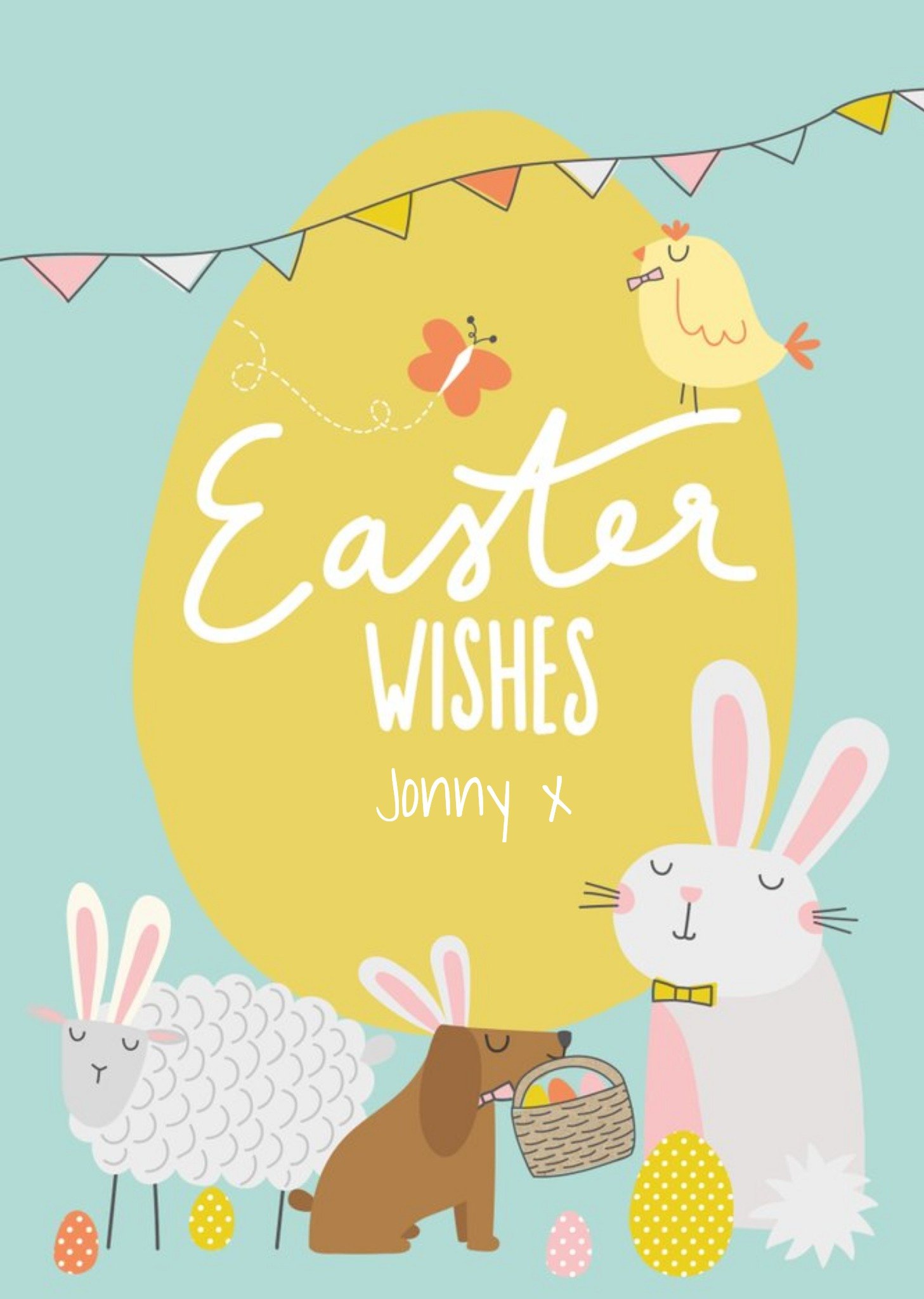 Moonpig Cute Easter Card - Easter Wishes - Easter Egg Hunt, Large