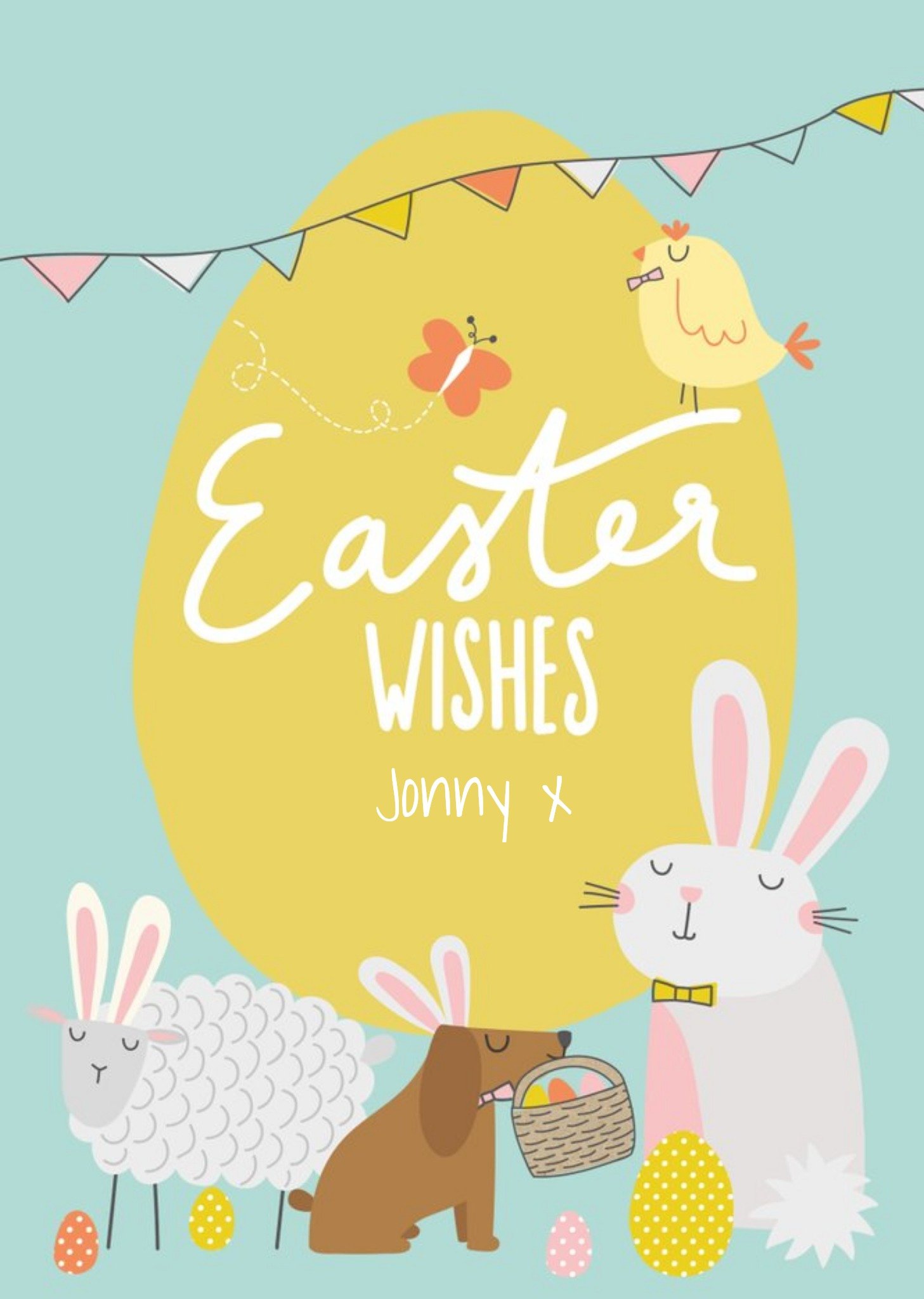 Cute Easter Card - Easter Wishes - Easter Egg Hunt