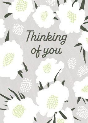 Floral Pattern Surrounds Text Thinking Of You Card