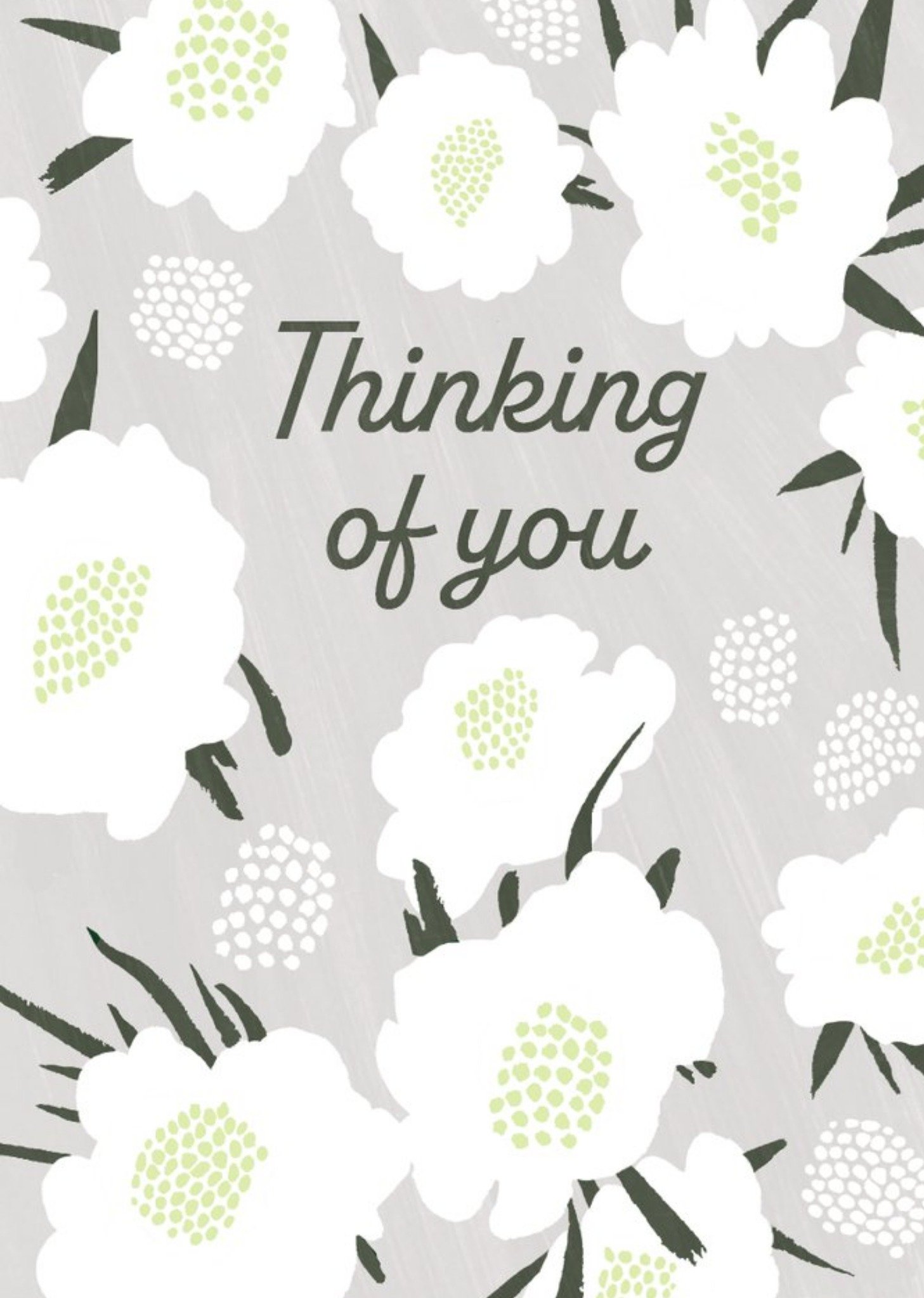 Floral Pattern Surrounds Text Thinking Of You Card Ecard