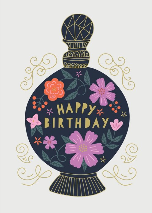 Happy Birthday Purfume Bottle Card