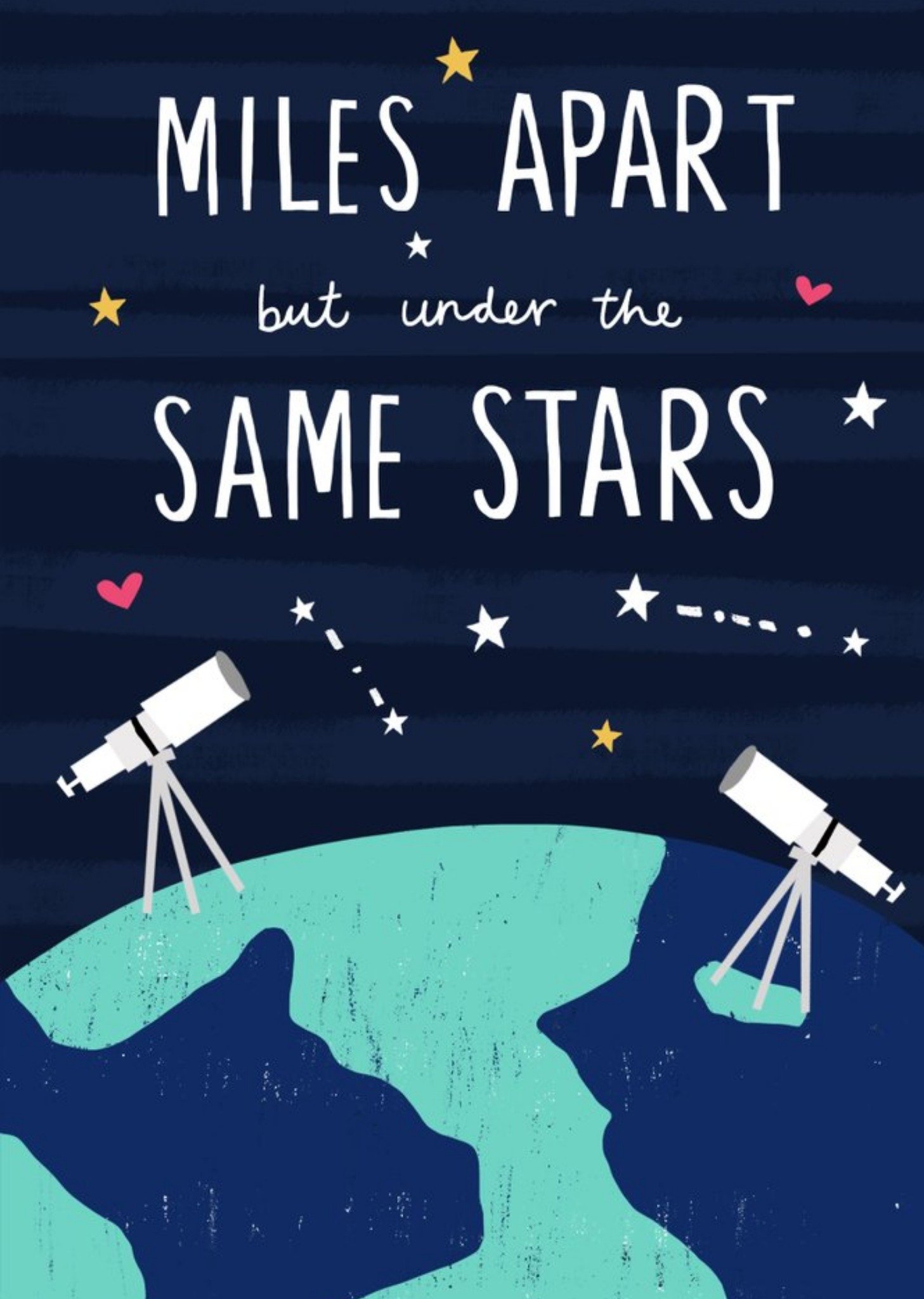 Moonpig Miles Apart But Under The Same Stars Valentine's Day Card, Large