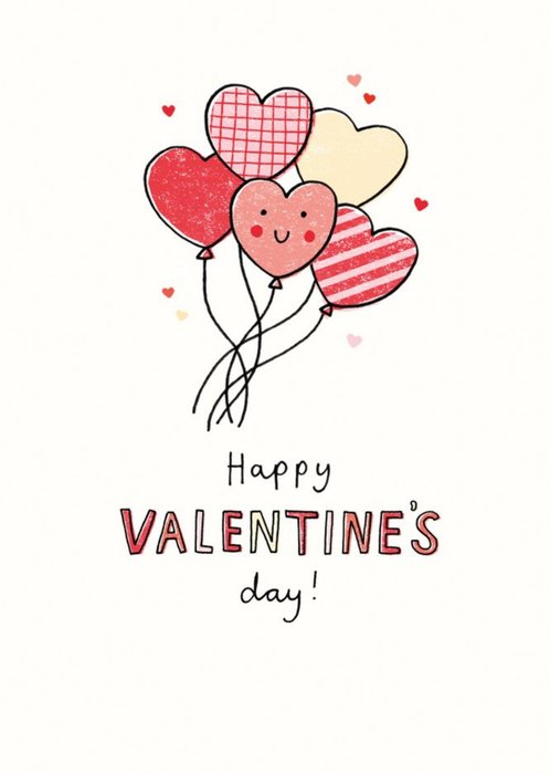 Happy Valentines Day Heart Balloons Card