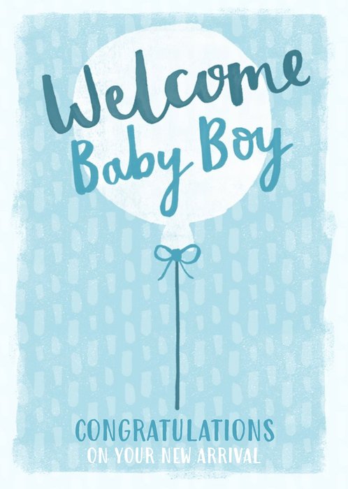 Welcome new baby boy card