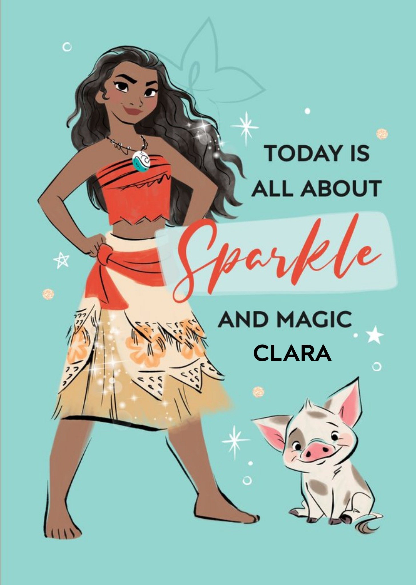 Disney Princesses Disney Princess Moana Sparkle And Magic Birthday Card Ecard