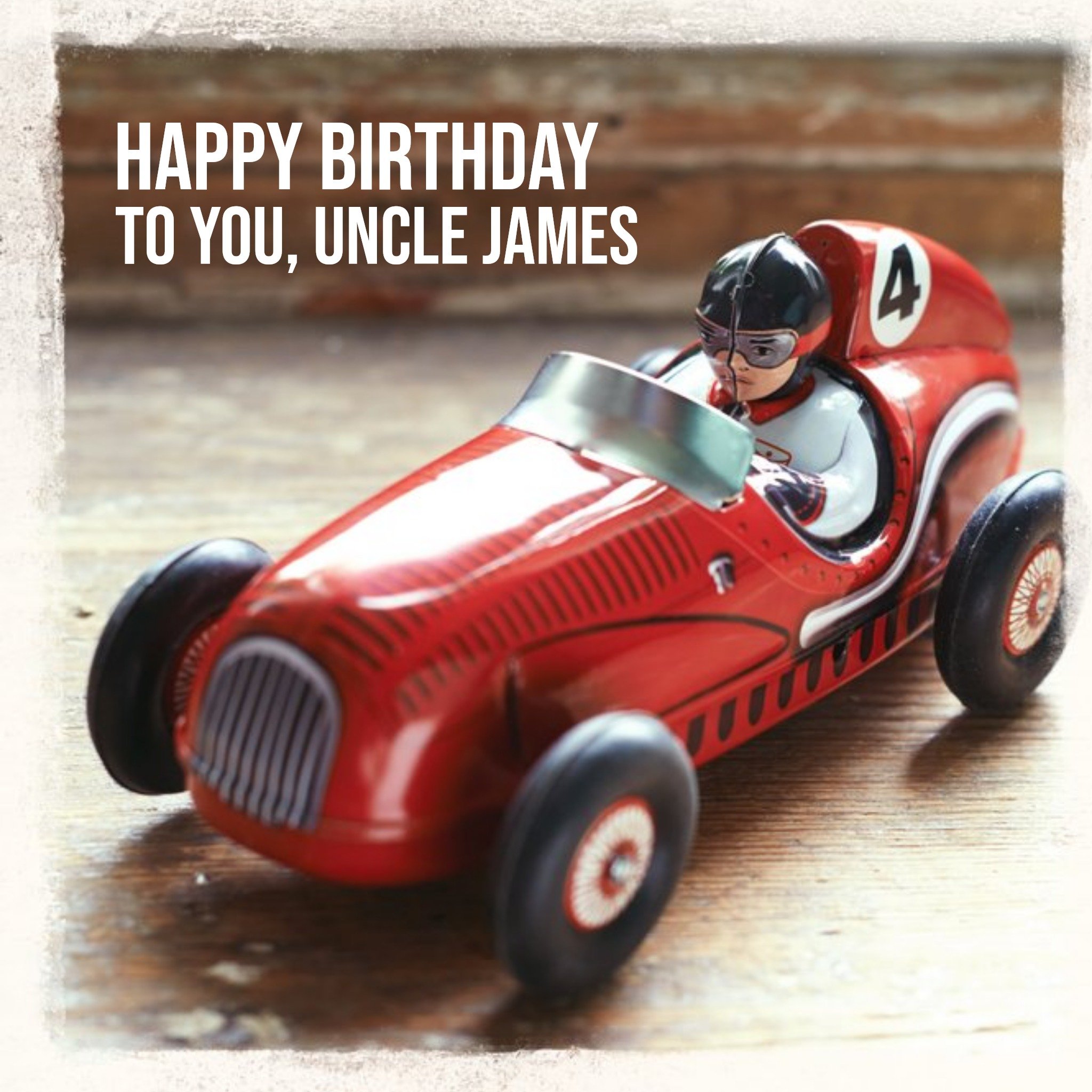 Moonpig Speed Racer Uncle Birthday Card, Square