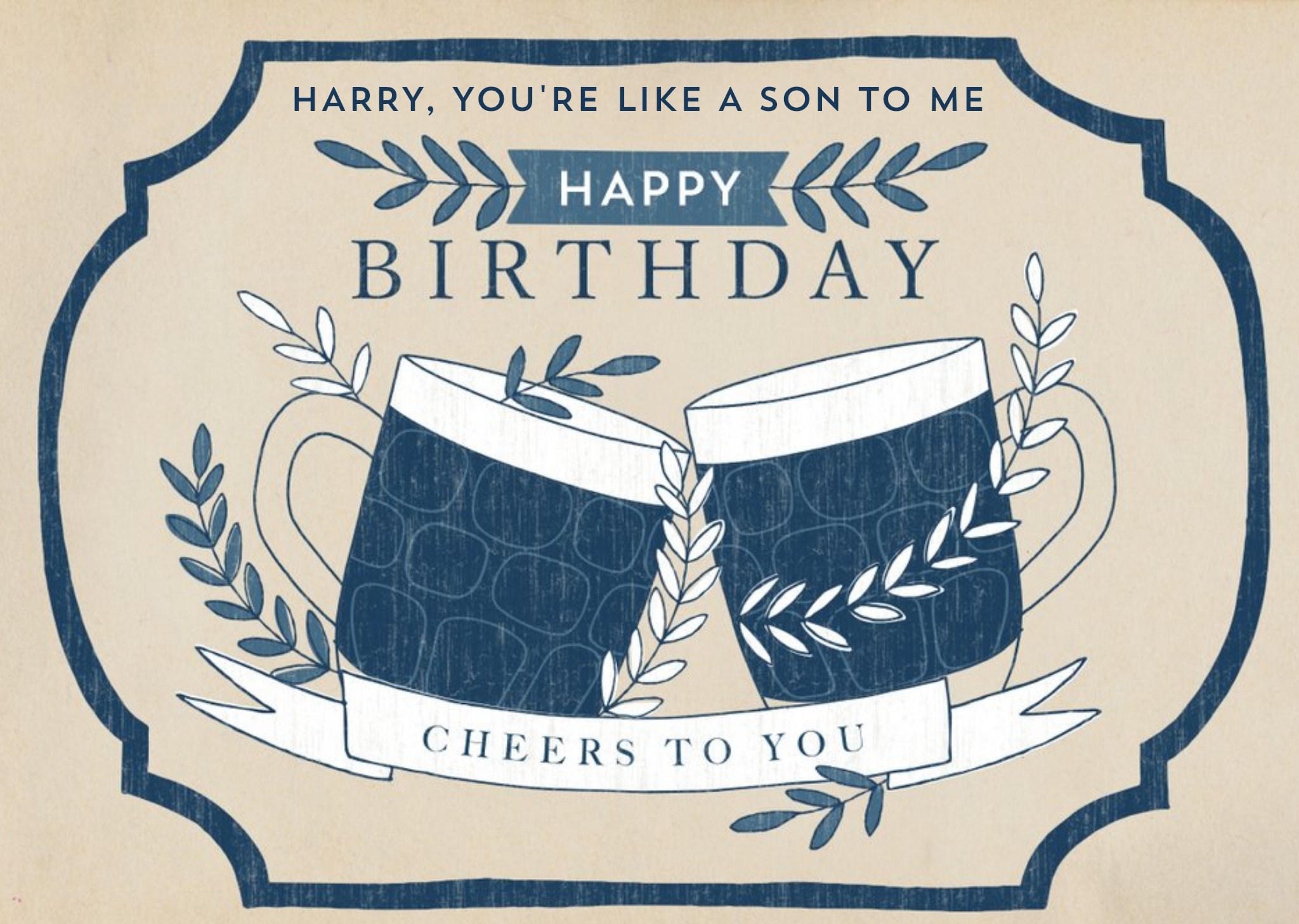 Moonpig Birthday Card - Beer - Pint - You're Like A Son To Me, Large