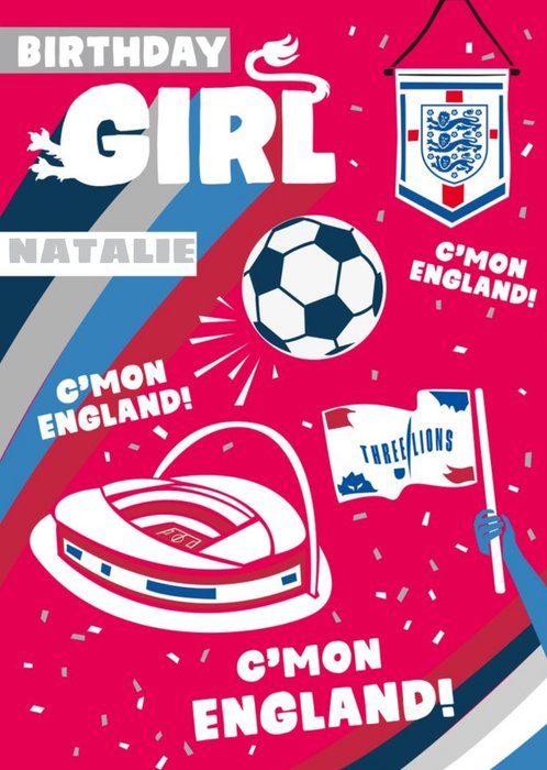 Danilo England Birthday Girl Come On England Card