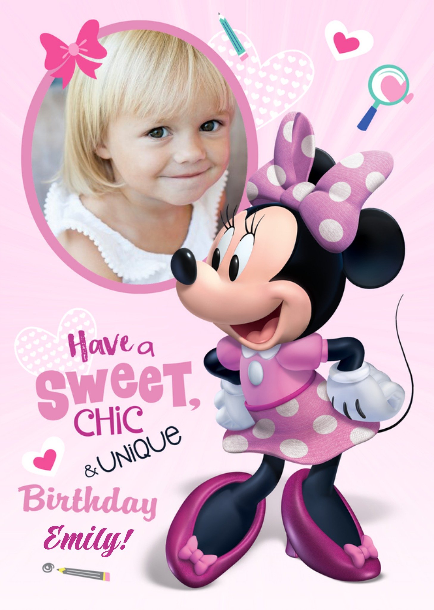 Disney Minnie Mouse Photo Upload Birthday Card Ecard