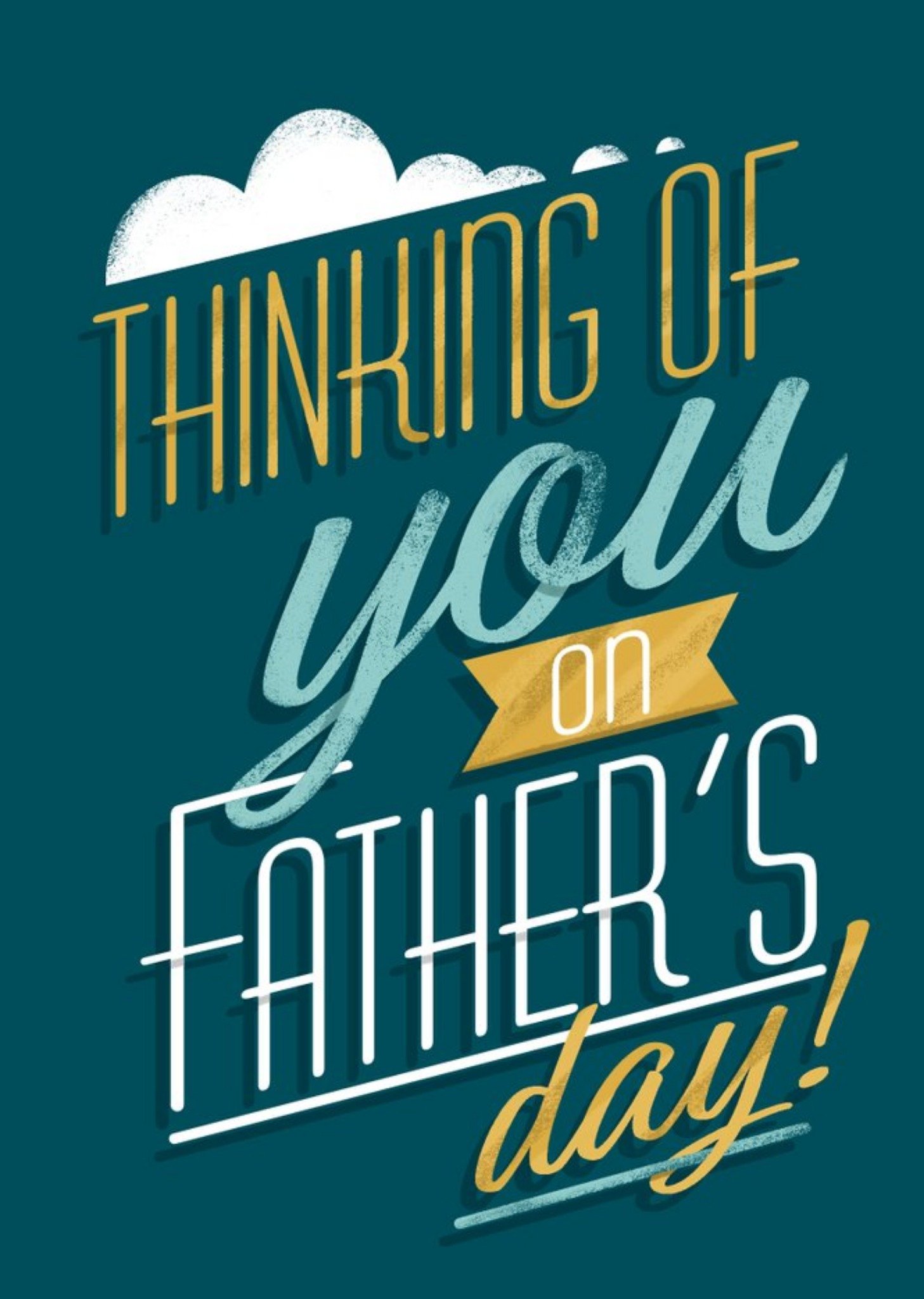 Typographic Thinking Of You On Fathers Day Card