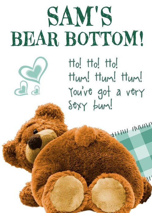Bear Bottom Personalised Happy Valentine's Day Card