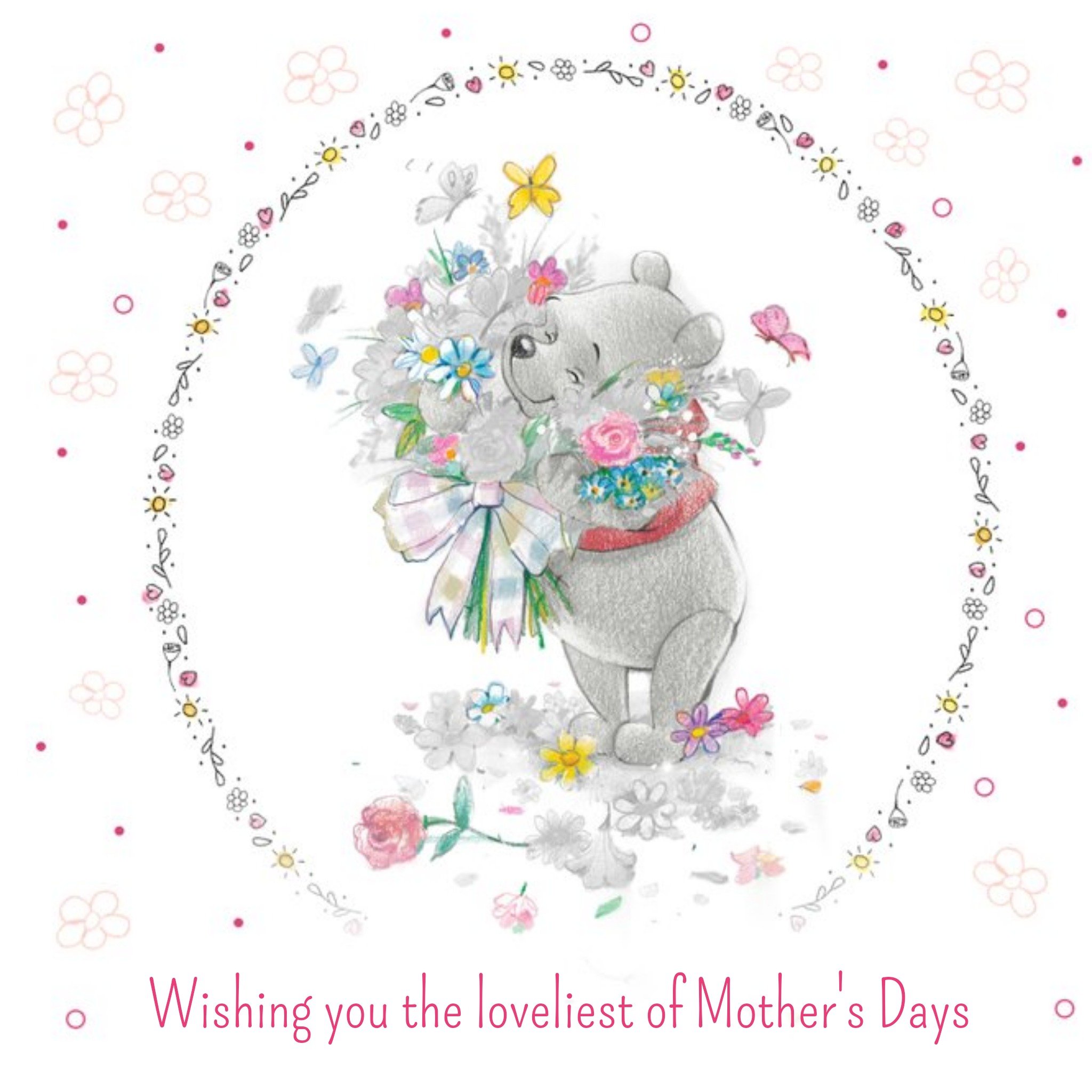 Disney Winnie The Pooh Wishing You The Loveliest Of Days Mum Card, Square