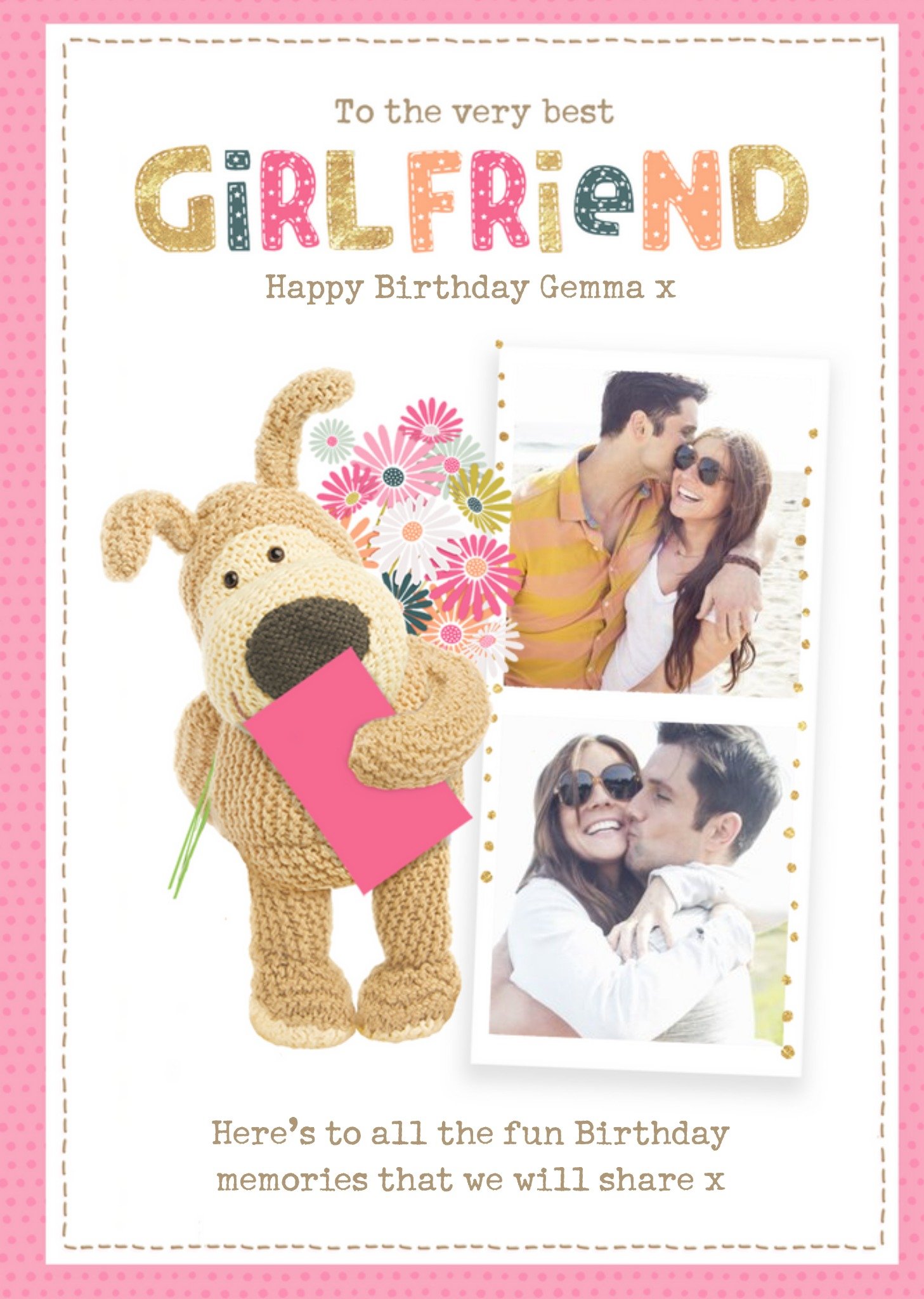 Boofle Cute Sentimental Best Girlfriend Birthday Photo Upload Card