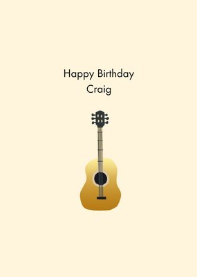 Illustrated Guitar Happy Birthday Card