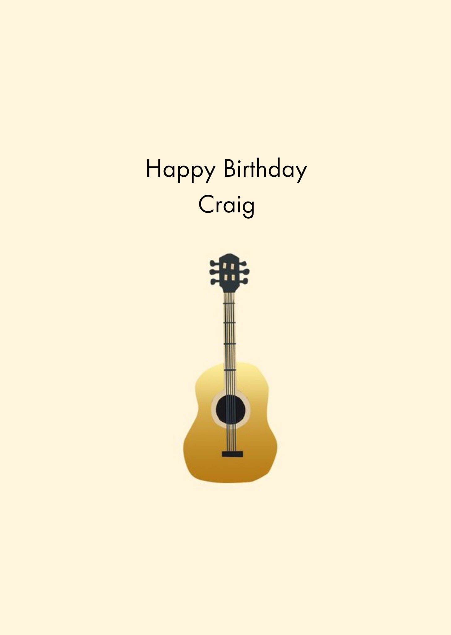 Illustrated Guitar Happy Birthday Card Ecard