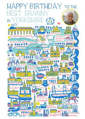 Yorkshire Illustrations Photo Upload Birthday Card