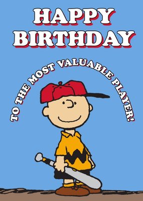 Snoopy Charlie Brown Baseball Birthday Card