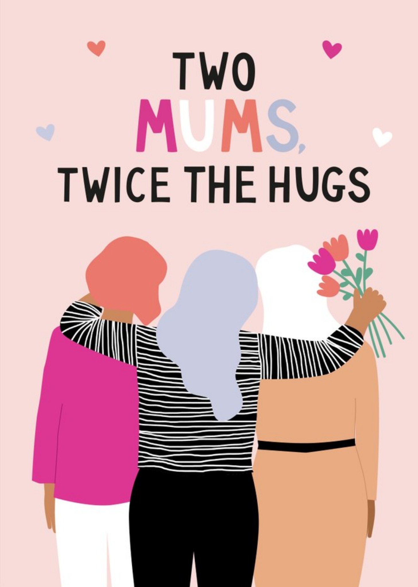 Moonpig Two Mums Twice The Hugs Mother's Day Card, Large