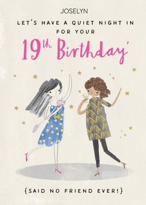 Illustrated 19th Birthday Card