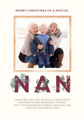 To A Special Nan Photo Upload Christmas Card