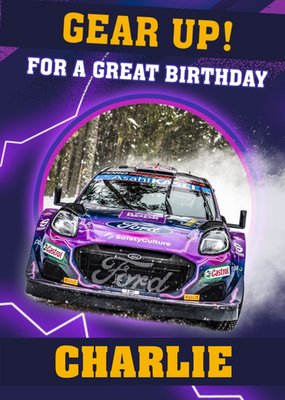 Photograph Of The M Sport's Ford Puma Hybrid Rally Car Birthday Card