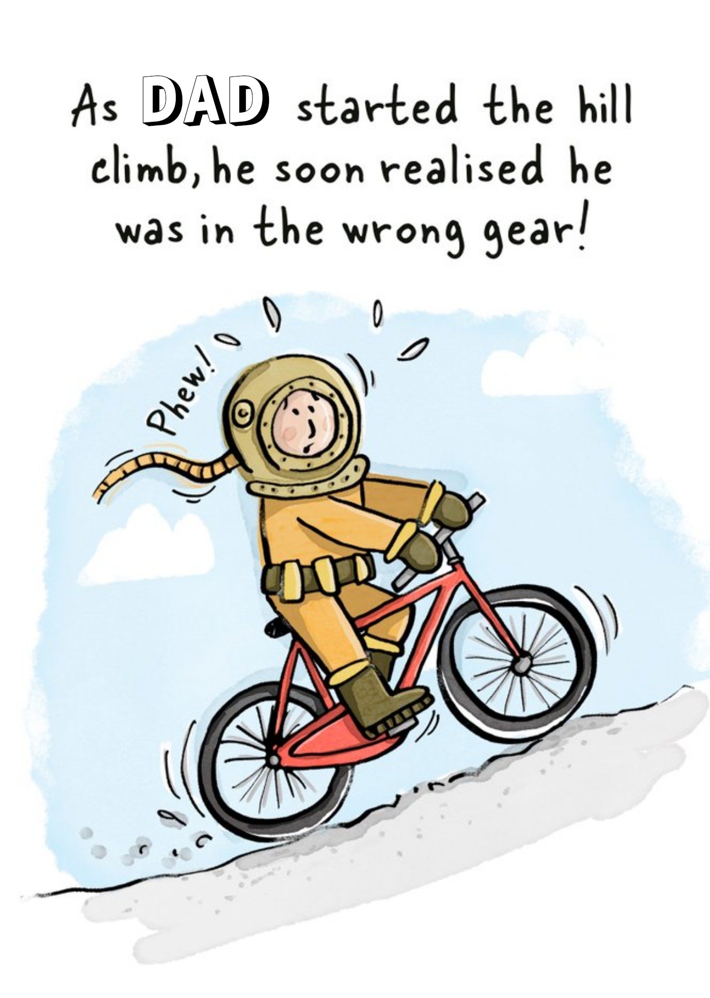 Moonpig Good Sport Illustrated Bike Customisable Birthday Card Ecard