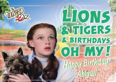 The Wizard Of Oz Lions, Tigers, And Birthdays, Oh My Card!