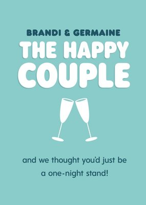 Humorous Graphic Champagne Glasses Editable Anniversary Card