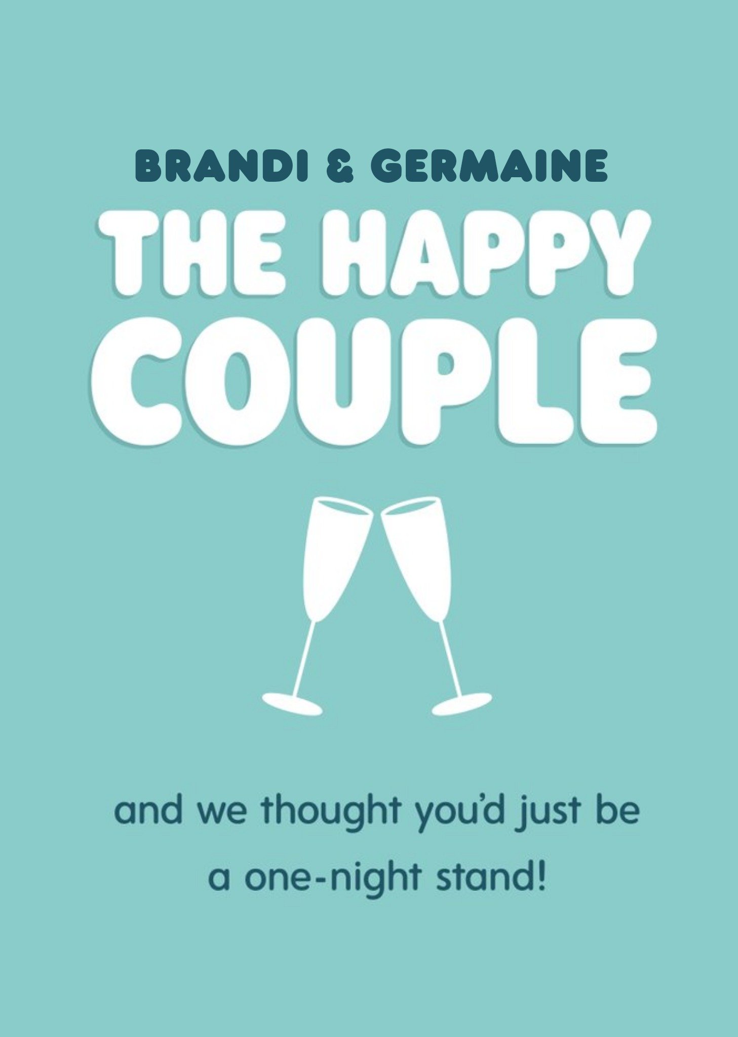 Moonpig Humorous Graphic Champagne Glasses Editable Anniversary Card Ecard