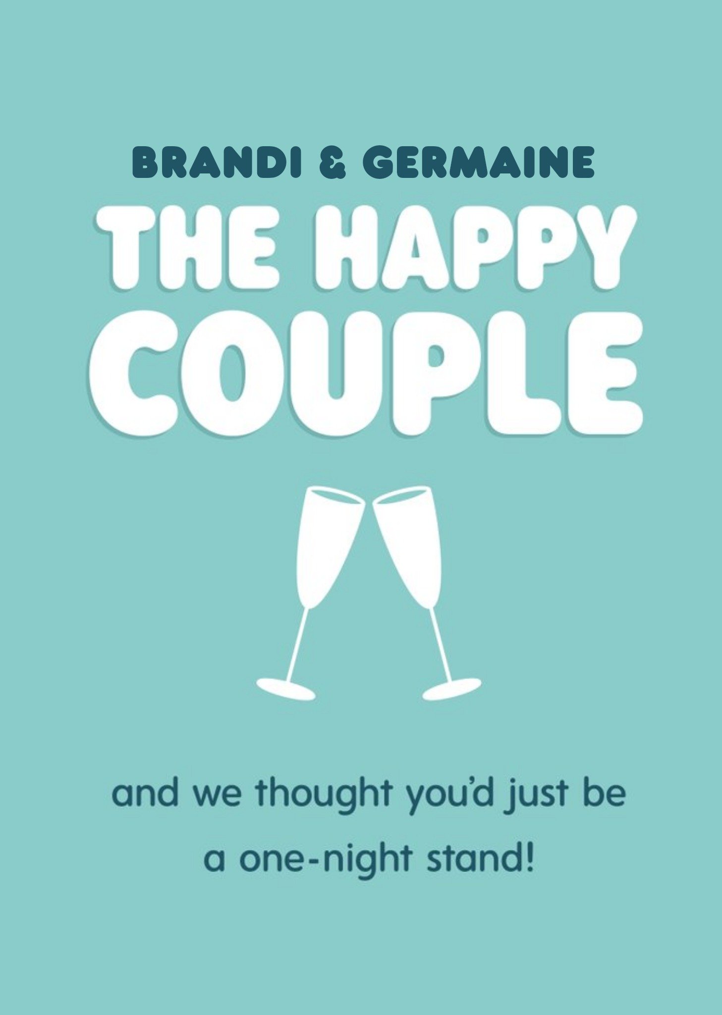 Humorous Graphic Champagne Glasses Editable Anniversary Card Ecard