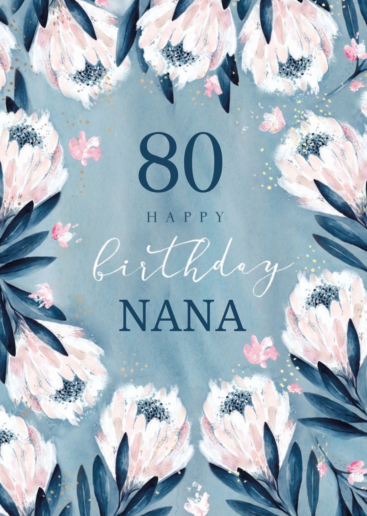 Hotchpotch Illustrated Milestone Floral Birthday Grandmother Nana Card Ecard