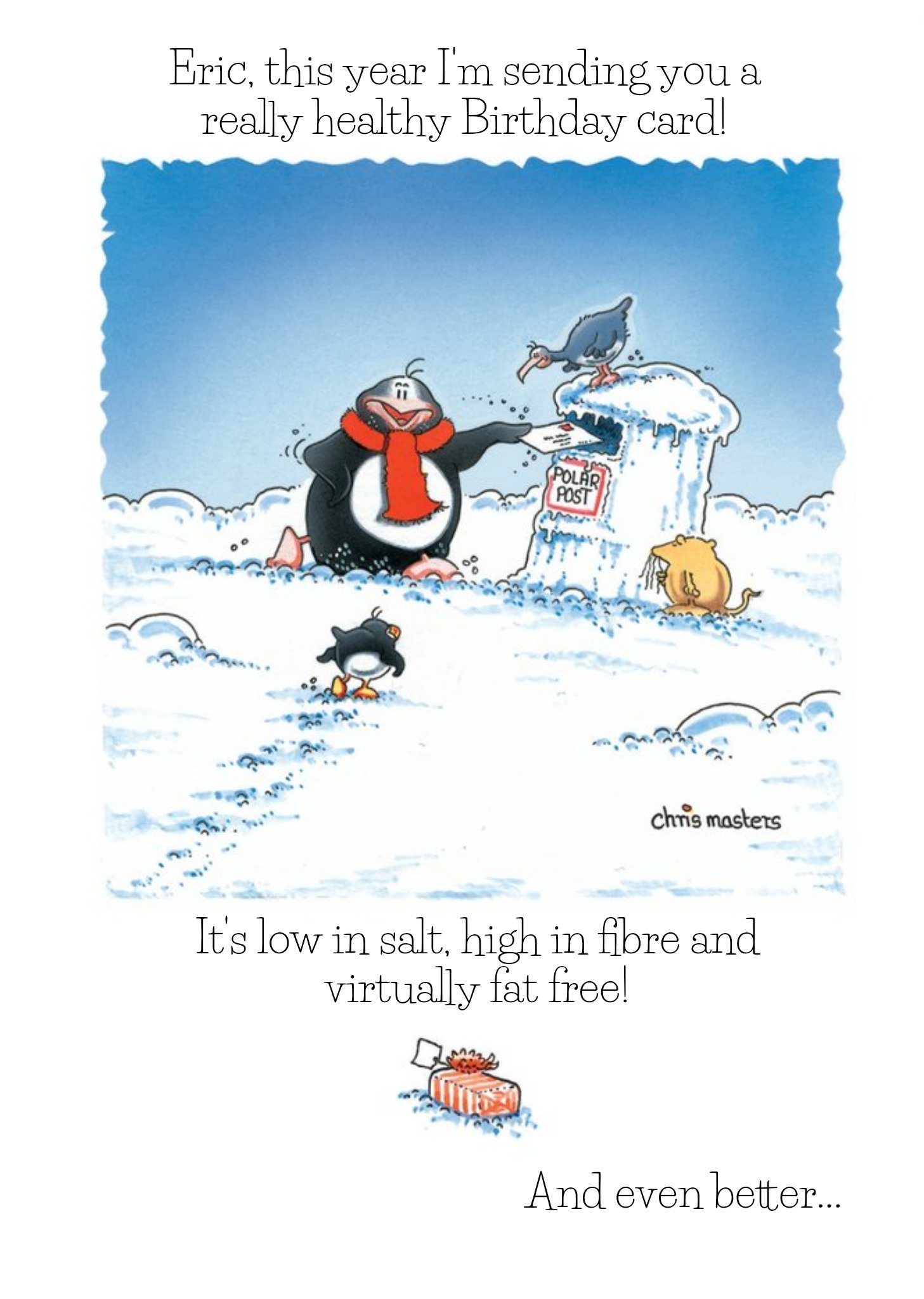 Eric The Penguin Funny Personalised Happy Birthday Card Ecard