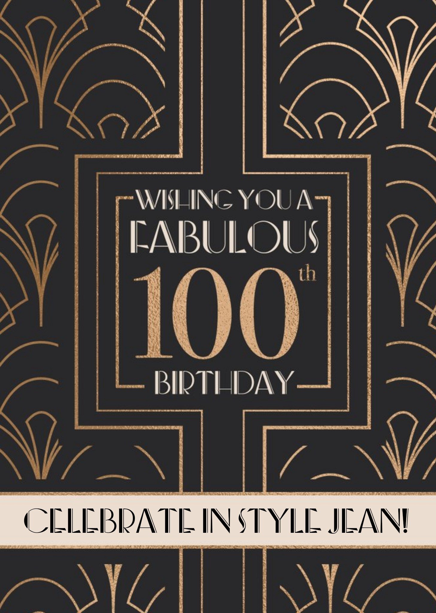 Art Deco Wishing You A Fabulous 100th Birthday Card Ecard